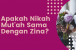 apakah nikah mut'ah sama dengan zina