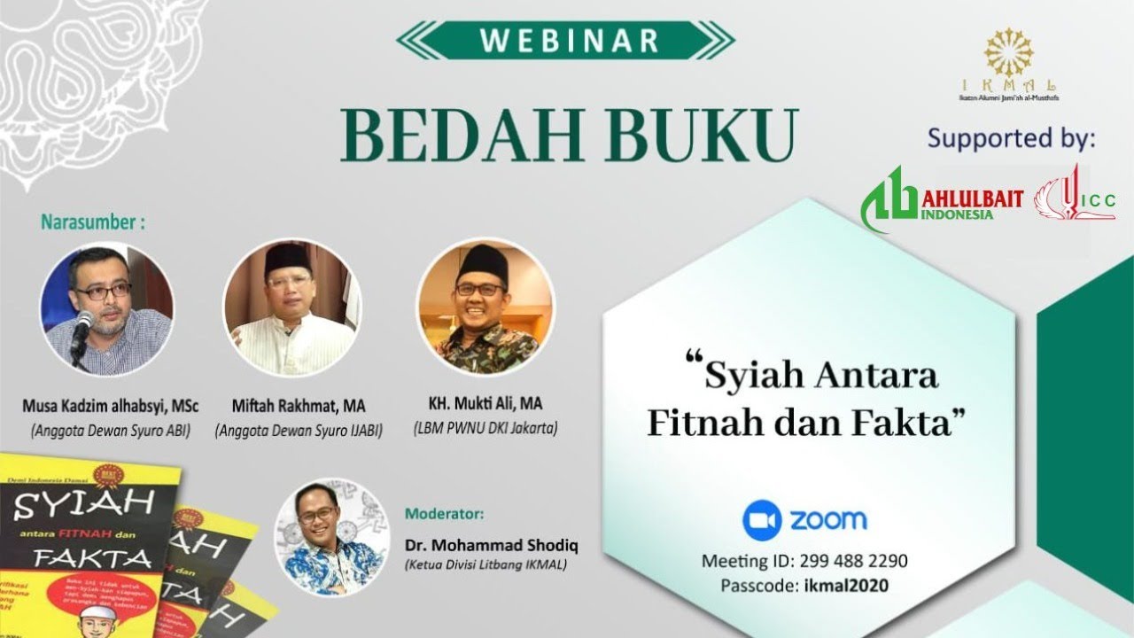 Webinar: Bedah Buku “Syiah antara Fitnah dan Fakta” – 17 September