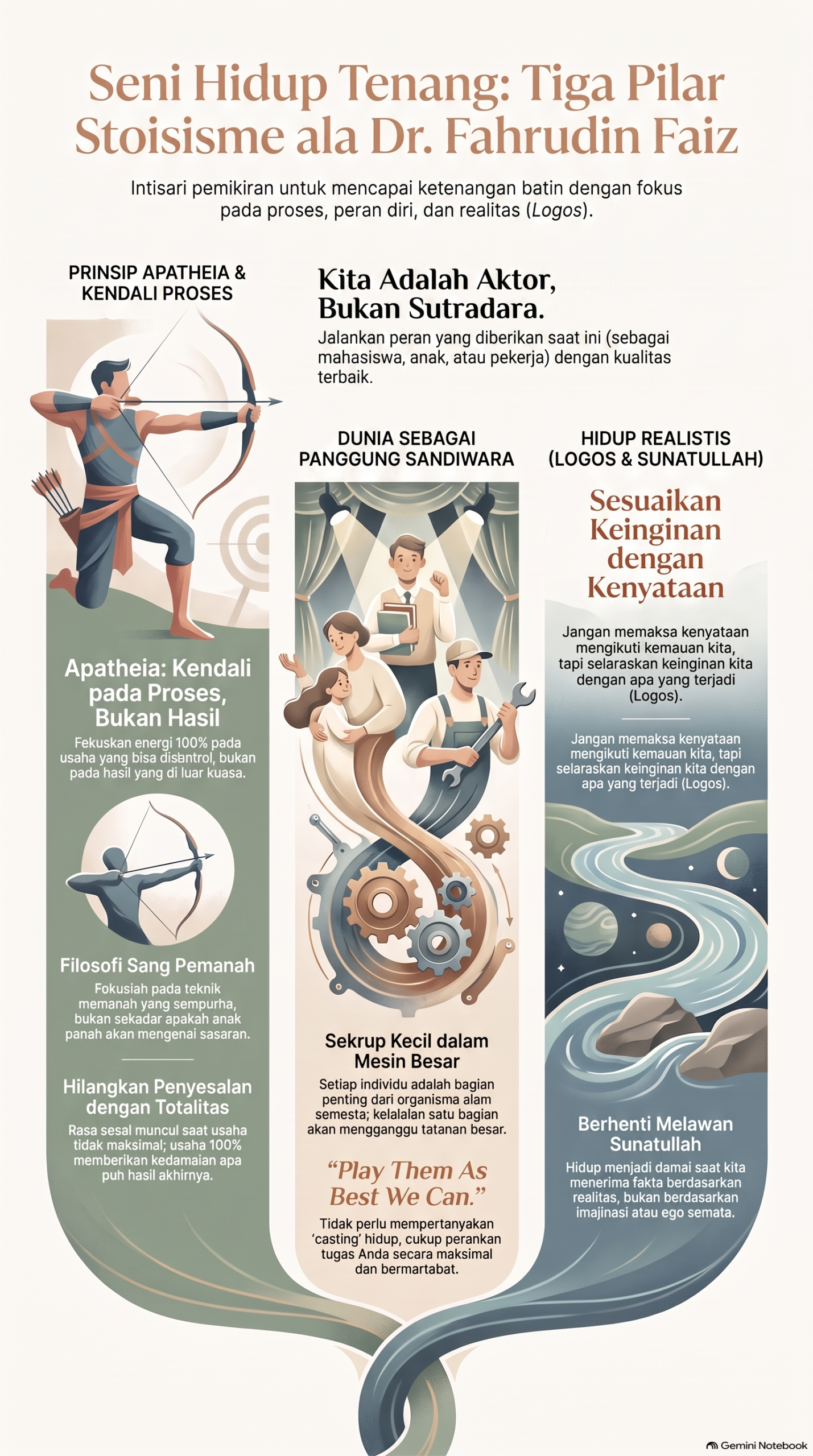 Tiga Pilar Seni Hidup Tenang